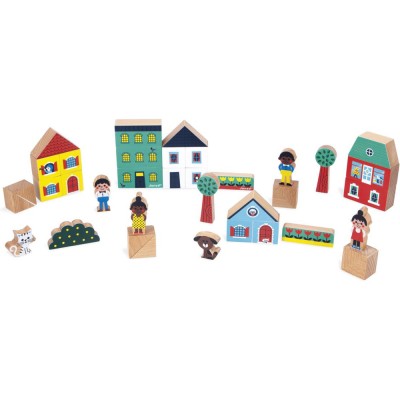 Set cubes en bois - Ville - : jouets, déco, puériculture - Janod