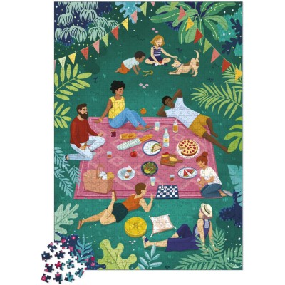 Puzzle Pique-nique Entre Amis 1000 pièces : Puzzles 500 à 2000 pièces - Janod