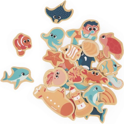 Magnets Monde Marin 24 pièces : Tableaux, ardoises & magnets - Janod