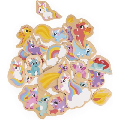 Magnets Licornes et Dragons 24 pièces : Tableaux, ardoises & magnets - Janod