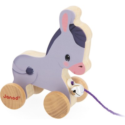 Âne à Promener Ferme : Jouets à promener & à pousser - Janod