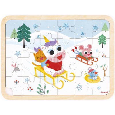 Puzzle en bois la montagne 24 pièces : Puzzles en bois premier âge - Janod