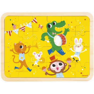 Puzzle en bois C'est la fête 24 pièces : Puzzles en bois premier âge - Janod