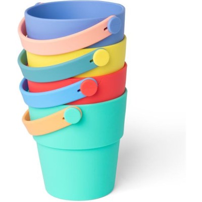 Set 4 Seaux de Bain Silicone - Accessoire Bébé Sain - Little