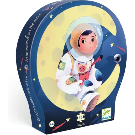 Puzzle 36 pièces : un astronaute dans la lune - Djeco