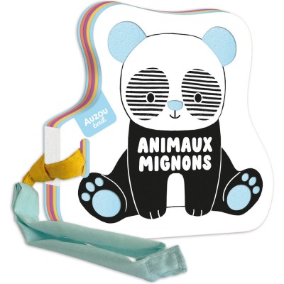 Mon premier livre poussette en noir et blanc - Animaux mignons - Livres enfants - Auzou