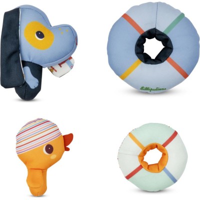 Jouets de bain flottants - Jules le chien et son canard avec bouées - Jouet de bain - Lilliputiens