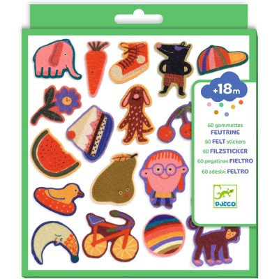 60 gommettes en feutrine Les rigolos ! - Djeco