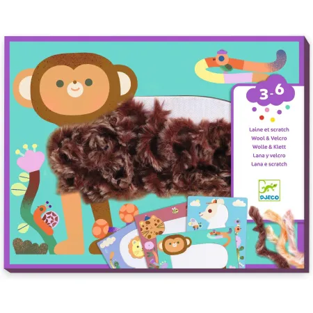 Collages : laine & scratch - tout poilus ! - Djeco