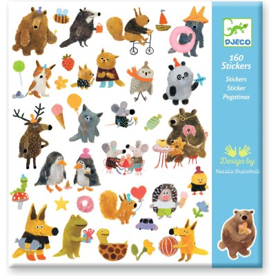 Pochette 160 Stickers Fluffy Friends - Djeco