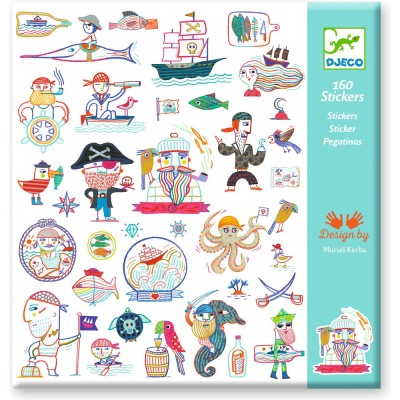 Pochette 160 Stickers Les pirates attaquent ! - Djeco