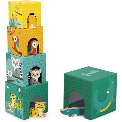 Pyramide 5 cubes Tropik - bois - : Cubes & Pyrami - Janod