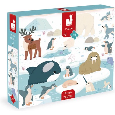 Puzzle Tactile 'Animaux Polaires' 20 pièces : Puzzles 20 à 49 pièces - Janod
