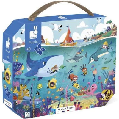 Puzzle en carton Les fonds marins 100 pièces : Puzzles 50 à 149 pièces - Janod
