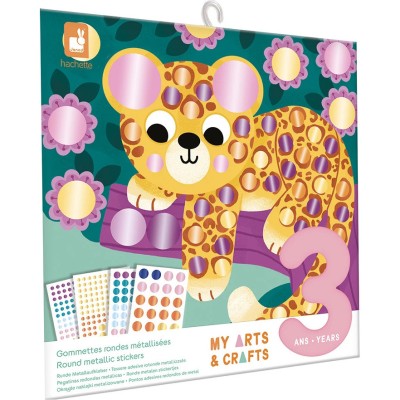 Coffret Créatif Gommettes Rondes Metal - 3 ans : Mosaïque, gommettes & stickers - Janod