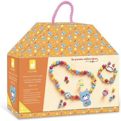 4 Bijoux En Bois Créer Petits Chats : Collection "Les Ateliers Bijoux" & Perles - Janod