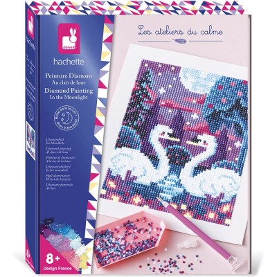 Kit Créatif - Peinture Diamants Phospo Au Clair De Lune : Sable, Paillettes, Dorure & Strass - Janod