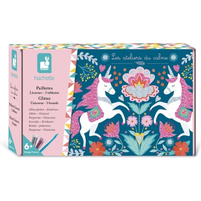 Coffret Créatif Paillettes Licornes : Collection "Les Ateliers du Calme" - Janod