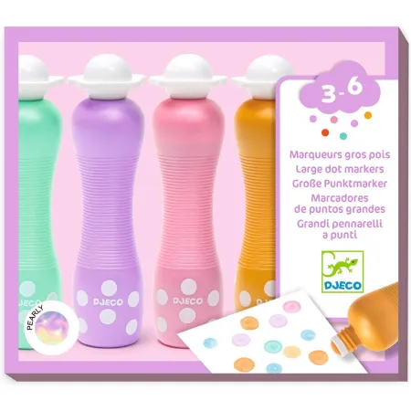 Marqueurs gros pois pearly - 4 marqueurs - Djeco