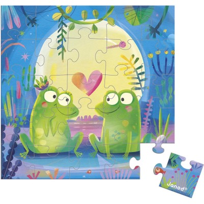 Carte Puzzle Amour dans l'étang : Cartes Puzzles - Janod