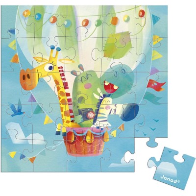 Carte Puzzle Vol en Montgolfière 25 pcs - Janod