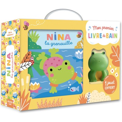 Mon premier livre de bain - Valisette - Nina la grenouille - Livres enfants - Auzou