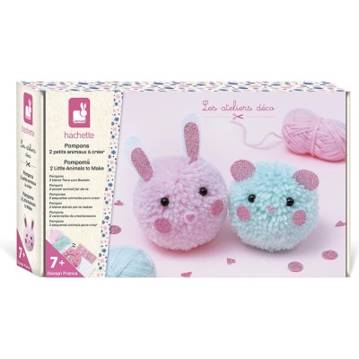 Kit Créatif - 2 Pompons Animaux à Créer : Collection "Les Ateliers Déco" - Janod