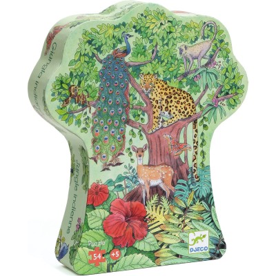 Jungle indienne - 54 pièces - Puzzles - Puzzles silhouettes - Djeco