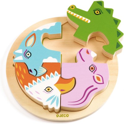Puzzle Relief 4 pcs Rondo Croco - Djeco