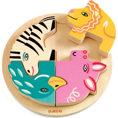 Puzzle Relief 4 pcs Rondo Leo - Djeco
