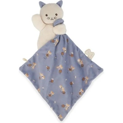 Doudou chat avec carré en micro-velours - Dès la naissance - Kaloo