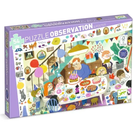 Puzzle observation 54 pièces - la fête d'anniversaire - Djeco