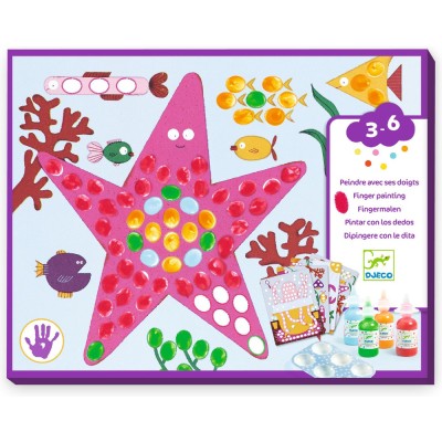 Coffret Peinture Peindre avec ses doigts - Pois et poissons - Djeco
