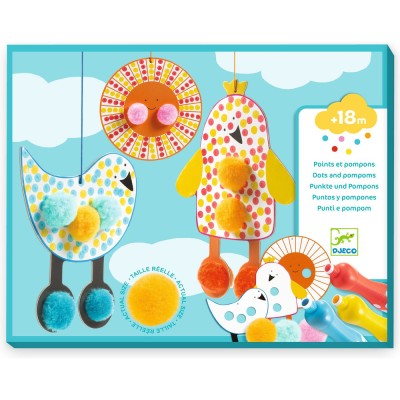 Des Points et des pompons - Dans le ciel - Les petits - Coloriage - Djeco