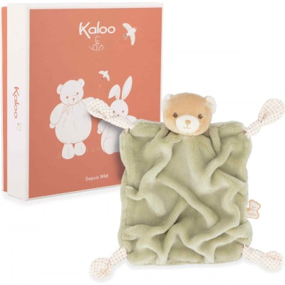 Doudou ours vert pour bébé avec nœuds, cadeau de naissance - Kaloo