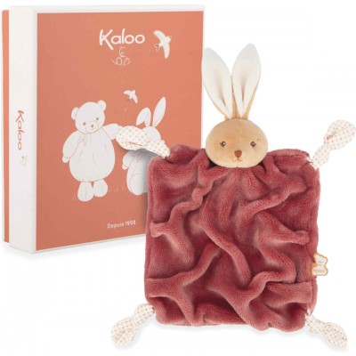 Doudou lapin bordeaux pour bébé avec nœuds, cadeau naissance - Kaloo