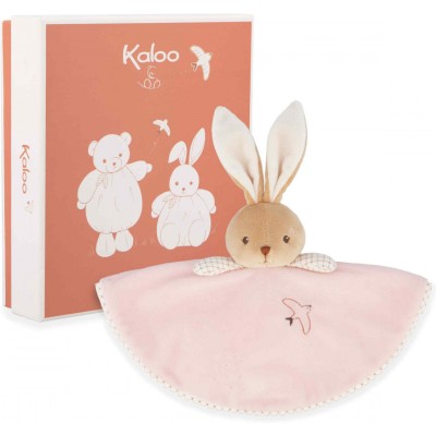 Doudou lapin rose pour bébé dès la naissance, doudou rond - Kaloo