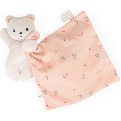 Carré douceur : Doudou ours Feuilles d'amour 17 cm - Kaloo