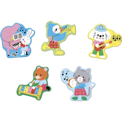 5 Puzzles Evolutifs de 2 à 10 pcs Musique - Janod