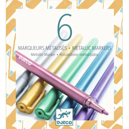 Crayons 6 marqueurs métalliques - Djeco