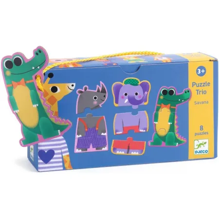 Puzzle Trio 8x3 pcs Savana - Djeco