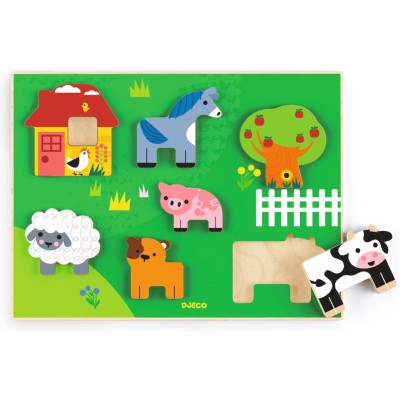 Djeco - Puzzles relief - Farm Story