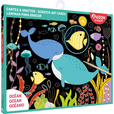 Ma pochette d'artiste - Mes cartes à gratter - Océan - Activités et loisirs créatifs - Auzou