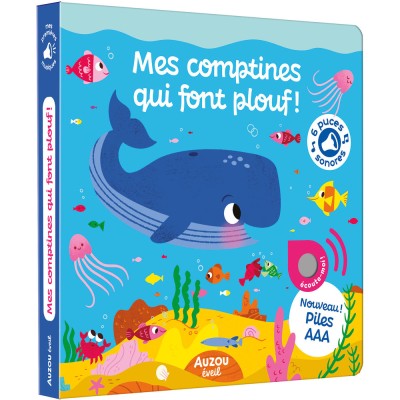 Mes premiers sonores - Mes comptines qui font plouf ! - Livres enfants - Auzou
