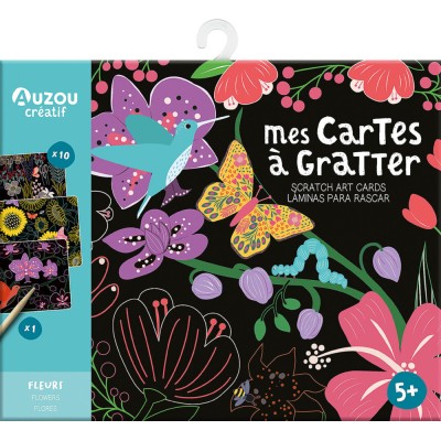 Ma pochette d'artiste - Mes cartes gratter fleurs - Activités et loisirs créatifs - Auzou