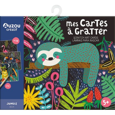 Ma pochette d'artiste - Mes cartes gratter : jungle - Activités et loisirs créatifs - Auzou