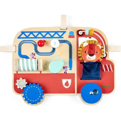 Panneau d'activités en bois Camion de pompiers Jack le lion - Lilliputiens