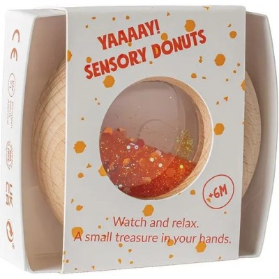Hochet sensoriel Donut orange - Petit Boum