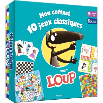 Mon coffret : 10 jeux classiques avec loup - editions - Auzou