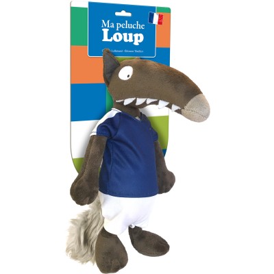 La peluche loup foot - Auzou